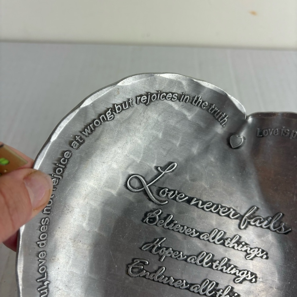 Wendel August Forge Heart-Shaped aluminum trinket dish with Engraving-LOVE - Picture 4 of 12